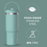 Hydrapeak Nomad 32 oz Tumbler with Handle and Straw Lid, Leakproof, Double Insulated, 32oz Cup Stainless Steel (Pale Sage) - Image 4