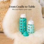 Lifefactory 9-Ounce Glass Water Bottle with Flat Cap and Silicone Sleeve Kale - Image 4