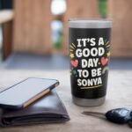 SONYA Personalized Retro Girls Custom SONYA Name Stainless Steel Insulated Tumbler - Image 7