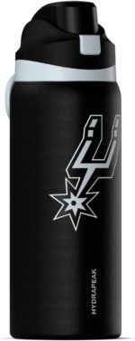 Hydrapeak x NBA Officially Licensed San Antonio Spurs Oasis 32 oz Water Bottle with Chug Lid Push Button, Stainless Steel Water Bottle No Straw, 32 oz Insulated Water Bottle - Image 4