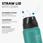 Fanhaw 20 oz Insulated Stainless Steel Water Bottle with Straw Lid, Leakproof & Anti-Dust Sports Bottle for Kids, Women & Men (Green Blue) - Image 4