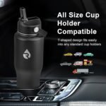 32 oz Insulated Water Bottle with Straw fit in Car Cup Holder, Triple Wall Vacuum Stainless Steel(Cold 48 hrs, Hot 24 hrs), Leakproof & Non-BPA, Hydro Travel Flask with Straw and Spout Lid - Image 3