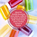 Juice Shot Bottles Set - Wide Mouth for Juicing, Beverage Storage, Liquids, 2 oz, Clear Small Glass Bottles with White Caps, Reusable, Leak Proof, Jars (8 pack) - Image 3