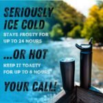 Seriously Ice Cold SIC 27oz Insulated Water Bottle Thermos, Premium Triple Layer Vacuum Stainless Steel, BPA Free Wide Mouth Lid with Carabiner Clip - Image 3