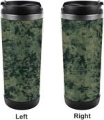 Green Army Digital Camouflage Tumbler with Lid Insulated Stainless Steel Coffee Tumbler Leak Resistant Water Bottle Reusable Iced Coffee Cup Vacuum Double Wall Travel Mug for Outdoor - Image 5
