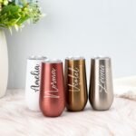 Rosehut Personalized Champagne Tumbler,Custom Stainless Steel Insulated Wine Glass with Name Engraving - Bridesmaid, Maid of Honor, Wedding Party Gifts - Gift for Her (Gold) - Image 3