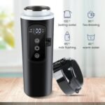 DC 12V/24V Car Travel Electric Kettle, 400ml Car Heating Mug with Anti-Spill Lid, Leak-proof, 304 Stainless Steel Liner Portable Coffee Tea Cup Up to 100℃ Variable Temp Control Bottle - Image 4