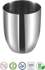 Vinod 12 OZ Premium Stainless Steel Glass, Set of 4 Water Drinking Cups, Premium Metal Cups, Drinking Wine Glasses for Milk, Juice, Beer, Whisky, Alcohol, Reusable, 12 Ounce Cups - Image 3