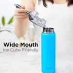 ThermoProof Double-Walled Vacuum Insulated Stainless Steel Water Bottle - Wide Mouth with Chug & Spout Lids, Dishwasher Safe, Reusable, Leakproof, Hot & Cold for Men, Women & Kids - 22oz, Light Blue - Image 8