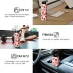 40oz Pink Strawberry Water Bottle with Handle and Flip Straw, Sports Stainless Steel Insulated Cup Travel Coffee Mug Tumbler, Birthday Mothers Day Chritmas Gifts for Women - Image 6