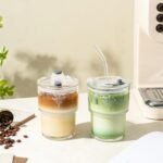 13oz Glass Tumbler with Straw and Lid, Reusable Iced Coffee Cup Tumbler, Cute Glass Cups for Water, Matcha, Travel Coffee Mugs (Wildflower- 13oz) - Image 5