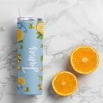 Personalized 20 Oz Skinny Tumbler - Custom Name Skinny Tumbler with Summer Design, BPA-Free Stainless Steel, 6 Designs - Customized Summer Gift - Image 4