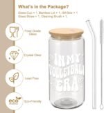 Volleyball Gifts for Teen Girls - Cute Glass Cups with Lids and Straws, In My Volleyball Era Accessories Stuff Things Water Bottle for Women Team, Iced Coffee Cup, 16 oz Visit the Store - Image 3
