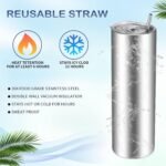 Skinny Tumblers Bulk 20 oz Stainless Steel with Lids and Straws Blank Slim Insulated Cup Double Layer Water Cups for Travel, DIY(Silver,24 Pcs) - Image 5
