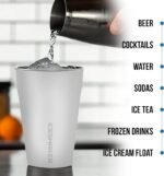 Ice Shaker 20 oz Stainless Steel Cups – Stackable & Reusable Metal Drinking Cups – BPA-Free, Dishwasher Safe, Eco-Friendly stainless steel drinking cups | 3-Pack White - Image 5
