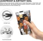 Colorful Cats 12 OZ Insulated Tumbler Mug with Lid Straw, Funny Kitten Animals Stainless Steel Coffee Cups for Home Travel Office School Gifts - Image 4