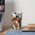 Colorful Cats 12 OZ Insulated Tumbler Mug with Lid Straw, Funny Kitten Animals Stainless Steel Coffee Cups for Home Travel Office School Gifts - Image 5