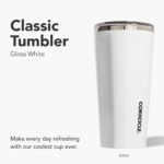 Corkcicle Classic Tumbler - Keeps Drinks Hot for 3 Hours - Triple-Insulated Stainless Steel - Cupholder Friendly - Holiday Mug Gift - Great for Gifting Warmth - 24 oz - Gloss White - Image 3