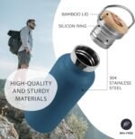 Bambaw Insulated Water Bottle 16 oz, Blue Water Bottle Stainless Steel, Reusable Water Bottle Dishwasher Safe, Stainless Steel Water Bottle Insulated – Aegean Blue - Image 3