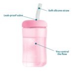 The First Years Squeeze & Sip Toddler Straw Cups - Squeezable Transition Sippy Cup with Silicone Straw - Toddler Feeding Supplies - Pink/Purple/Blue - 7 Oz - 3 Count - Ages 6 Months and Up - Image 3