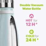 9 oz Water Bottle Stainless Steel Double Wall Vacuum Insulated Sports Water Bottle for Kids, Small Cola Shape Water Bottle Leak Proof (Blue-Purple Pink) - Image 3