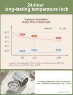 316 Stainless Steel Water Bottle 33 oz with Lidded Cup - Keep 24+ Hrs Warm for Hot & Cold Drinks - Leakproof Vacuum Insulated Thermal Flask with Handle for Travel Coffee - Image 4