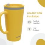 Copco Cone 16oz Insulated Travel Mug with Handle, Double Wall, Slide-Closure Lid, BPA-Free, Microwave & Dishwasher Safe, Reusable Plastic Travel Coffee Tumbler - Portable Coffee Cup (Mustard) - Image 4