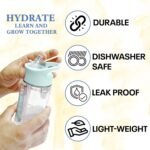 Alphabet Kids Water Bottle – BPA-Free Tritan, A-Z Tracker & Leak-Proof Straw, 14oz Educational Hydration Bottle for Boys & Girls, Ideal for Schools & Outdoors (3+ Years), Blue - Image 3