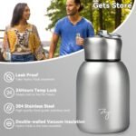 Gets Mini 9 oz Stainless Steel Water Bottle, 280ML Vacuum Insulated Water Bottle Leak Proof Sport Tumbler Cup Hot and Cold Water Bottle (Silver) - Image 3