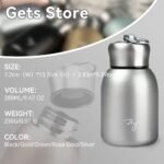 Gets Mini 9 oz Stainless Steel Water Bottle, 280ML Vacuum Insulated Water Bottle Leak Proof Sport Tumbler Cup Hot and Cold Water Bottle (Silver) - Image 4