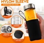 SIEROZUR Glass Juice Bottles 12 oz-4 Pack Leak Proof Wide Mouth Water Bottle with Stainless Steel Lid & Sleeve - for Juicing, Smoothies, Infused Water, Beverage Storage, Eco-Friendly Borosilicate - Image 3