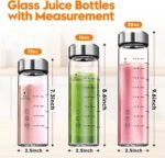 SIEROZUR Glass Juice Bottles 12 oz-4 Pack Leak Proof Wide Mouth Water Bottle with Stainless Steel Lid & Sleeve - for Juicing, Smoothies, Infused Water, Beverage Storage, Eco-Friendly Borosilicate - Image 4