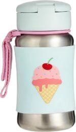 Skip Hop Toddler Sippy Cup with Straw, Sparks Stainless Steel Straw Bottle, Ice Cream - Image 4