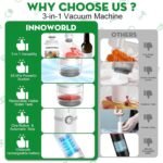 3-in-1 Vacuum Sealer for Food Compatible with Vacuum Bag, Mason Jar, Wine Bottle, Handheld Saver Compact Vacuum Sealer Machine with 14 Reusable Bags, 14 Mason Jar Lids, Wine Stopper - Image 4