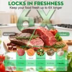 3-in-1 Vacuum Sealer for Food Compatible with Vacuum Bag, Mason Jar, Wine Bottle, Handheld Saver Compact Vacuum Sealer Machine with 14 Reusable Bags, 14 Mason Jar Lids, Wine Stopper - Image 5