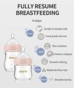 Glass Baby Bottles, Anti Colic Breastfeeding Bottle with Natural Response Nipple for Newborn Preemie 0+ Month, BPA Free, Wide Neck, Blue/2Pack/5oz - Image 6