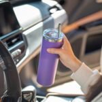 koodee 20 oz Skinny Tumbler with Straw, Stainless Steel Double Wall Insulated Slim Tumbler for Women/Men Diy Birthday Gift (Purple) - Image 3