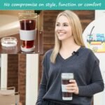 16oz Double Wall All Glass Tumbler with Lid, Dishwasher Safe & Microwavable Glass Travel Mug, Clear Coffee Tumbler To Go, Reusable Ceramic Cup for Hot & Cold Drinks - Image 4