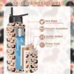 40oz Dachshund Dog Design Insulated Water Bottle - Leakproof Stainless Steel Tumbler with Flip Straw, 24hr Temperature Retention,Gift for Female Dog Owners (Home/Office/Travel Use) - Image 3