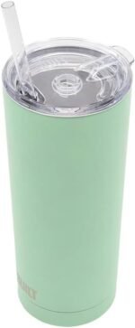 BUILT Double Walled Stainless Steel Tumbler Set with Replacement Lid, 2 Reusable Tritan Wire Straw Cleaning Brush in Gift Box, 20-ounces, Ash Green - Image 5