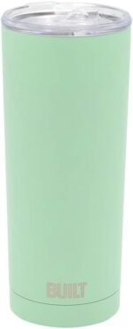 BUILT Double Walled Stainless Steel Tumbler Set with Replacement Lid, 2 Reusable Tritan Wire Straw Cleaning Brush in Gift Box, 20-ounces, Ash Green - Image 6