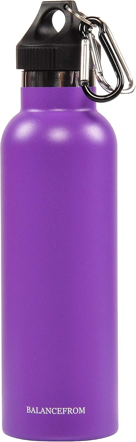 Signature Fitness Double-Wall Vacuum Insulated Stainless Steel Water Bottle, 3 Caps Included, Multiple Colors and Sizes - Image 3
