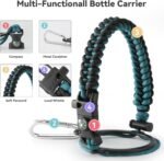 64 oz Insulated Water Bottle with Straw & Spout Lids, Stainless Steel Metal Half Gallon Water Jug with Paracord Handle, Double Wall Vacuum, Leakproof, Keep Drinks Cold & Hot, Ruby Purple Gradient - Image 5