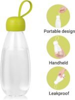 emoi BPA Free Water Bottle, 16oz/480ml Cute Water Bottle with Carrying Strap, Ideal for Kids Boys Girls Students Women Healthy Hydration-Green - Image 4