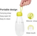emoi BPA Free Water Bottle, 16oz/480ml Cute Water Bottle with Carrying Strap, Ideal for Kids Boys Girls Students Women Healthy Hydration-Green - Image 5