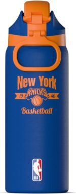 Hydrapeak x NBA Officially Licensed New York Knicks Oasis 32 oz Water Bottle with Chug Lid Push Button, Stainless Steel Water Bottle No Straw, 32 oz Insulated Water Bottle - Image 3