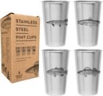Freshwater Fish (Set of 4) Stainless Steel Pint Cups - Unique Gift for Guys - Tumblers for Home, Travel, Camping, Camper, Office, A Birthday Gift For Men - Durable Glasses or Mugs - Image 4