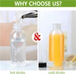 12 Pack 15oz(450ml) PP Heat-Resistant Plastic Juice Bottles With Caps-Plastic Smoothie Bottles-Reusable Bulk Beverage Containers with Lids For Juice, Beverage(Dishwasher Safe) - Image 4
