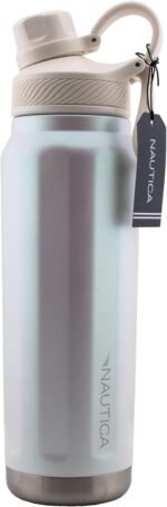 Nautica 25 oz hydration flask Double-Wall Vacuum Insulated Water Bottle Leak Proof & BPA Free (Iridescent Cream) - Image 3