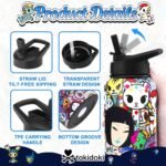 Tokidoki Unicorno Bottle 32oz Insulated Stainless Steel Water Bottle Reusable Vacuum Insulated Water Bottle Tumbler with Leak Proof Flip Bottle for Travel Office Gym (signature) - Image 4